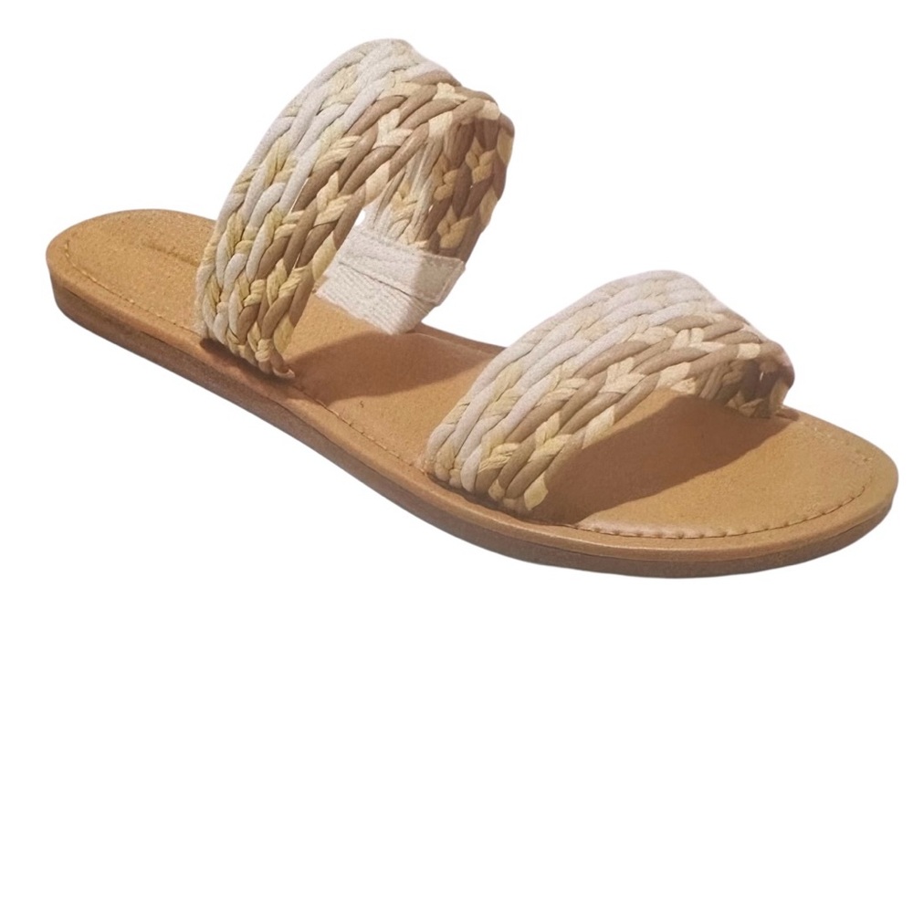 Women's Anita Two-band Braided Slide Sandals Universal Thread™ Cream Size 7 NWT